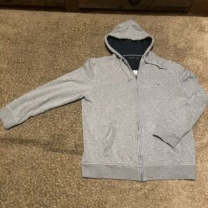 Nautica Men's Light Gray Zip-Up Sweater